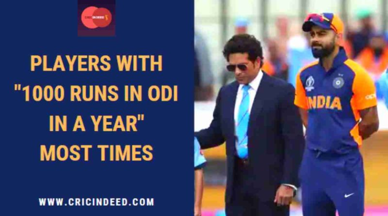 1000 odi runs in a year most times
