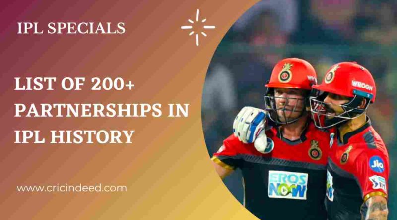 200+ partnerships in ipl
