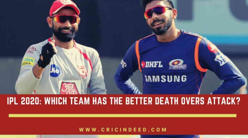 ANalysing the death overs bowling attack of IPL 2020 teams