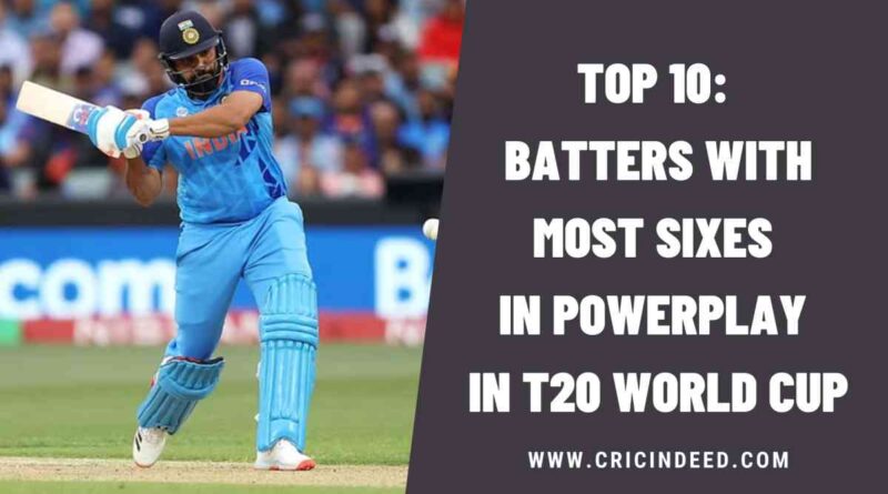 Top 10: Batters with Most Sixes in Powerplay in T20 World Cup
