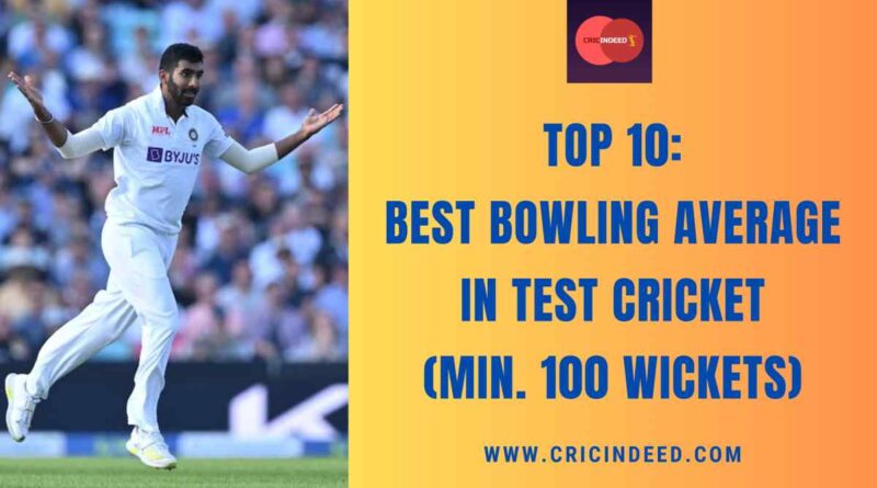Best Bowling Average in Test Cricket (Min. 100 Wickets)