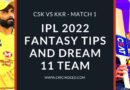 csk vs kkr dream11 prediction
