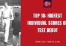 highest individual scores in test debut