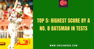highest test score by a number 8 batsman