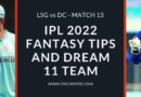 lsg vs dc dream11 predictions