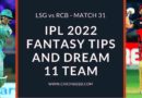 lsg vs rcb 2022 dream11 prediction
