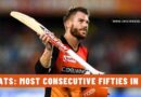 Stats: Most Consecutive Fifties in IPL