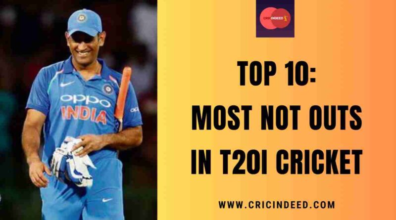 Most Not Outs in T20I Cricket
