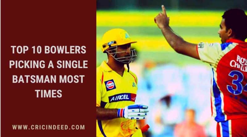 Most number of dismissals by bowlers against a single batsman in IPL