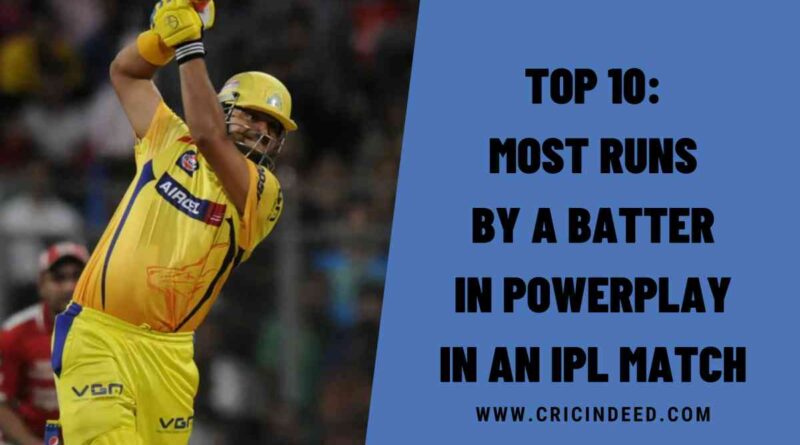 Top 10: Most Runs by a Batter in Powerplay in an IPL Match