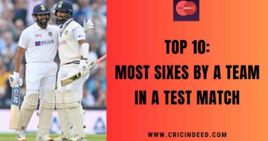 Top 10: Most Sixes by a Team in a Test Match