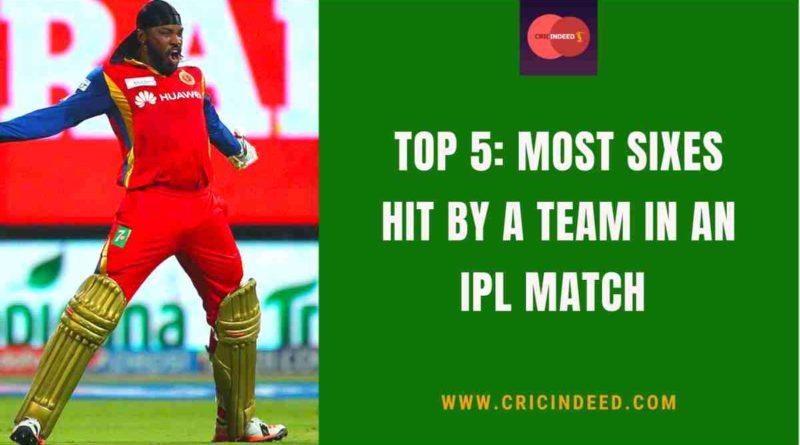 most sixes hit by a team in an ipl match