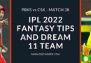 pbks vs csk 2022 dream11 prediction