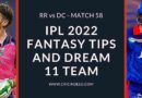 rr vs dc 2022 dream11 predictions team