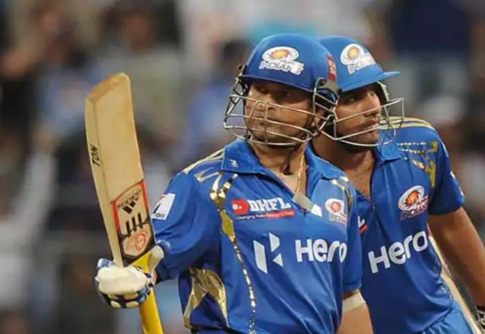 Sachin Tendulkar and Rohit Sharma in MI vs CSK 2012