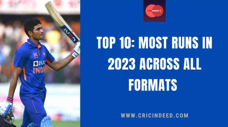 most runs in 2023 in all three formats